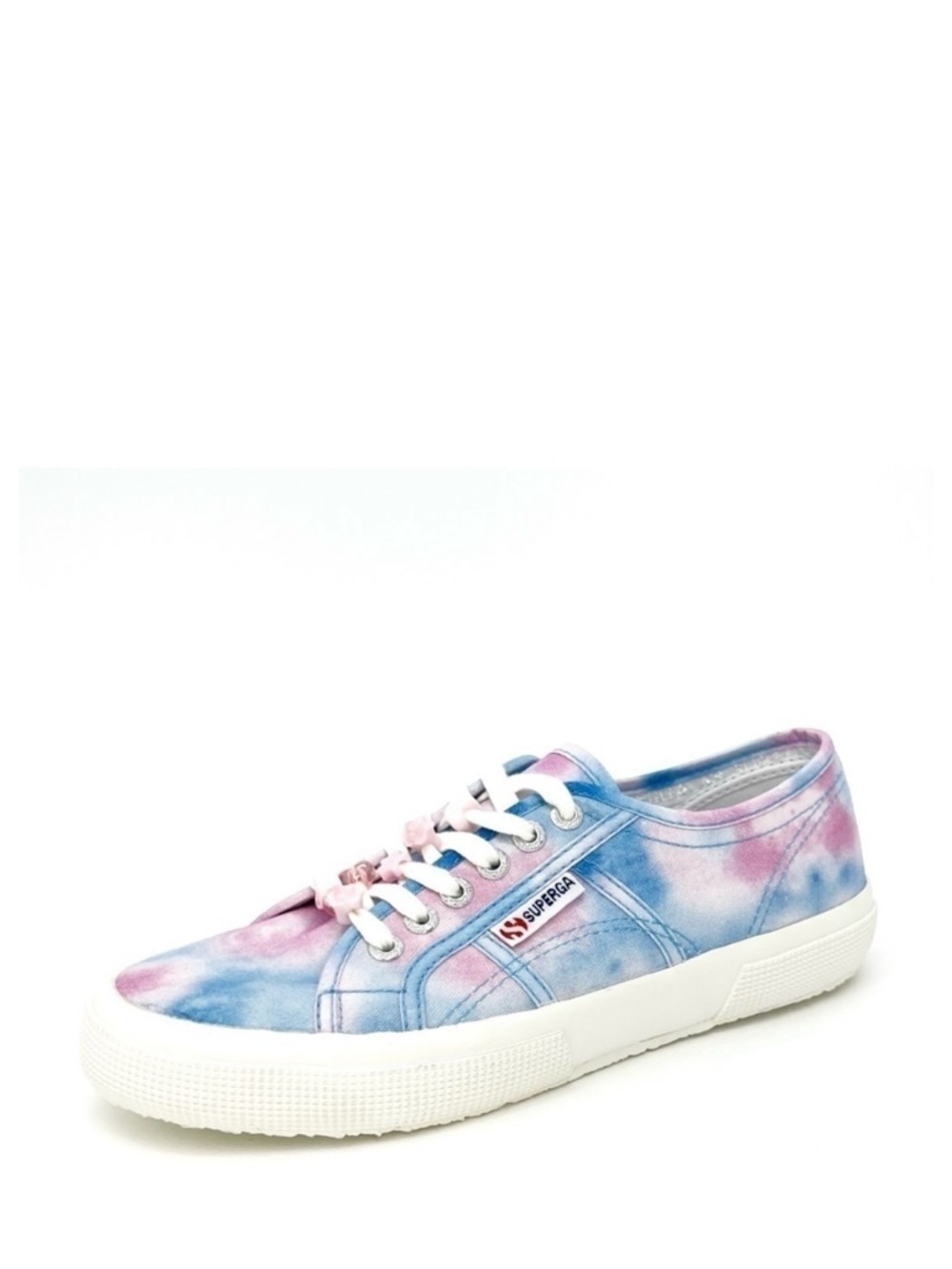 Superga Sneakers Canvas Blue Pink Tie Dye Beads Womens Size 8.5 Fantasia New NWT
